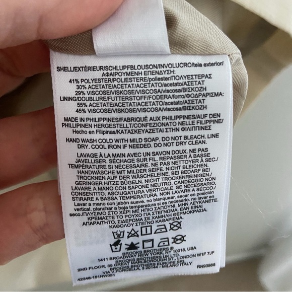 🆕 NWT Brooks Brothers Soft Beige Embellished Beaded Sleeveless Knee Length Dress - Picture 9 of 9